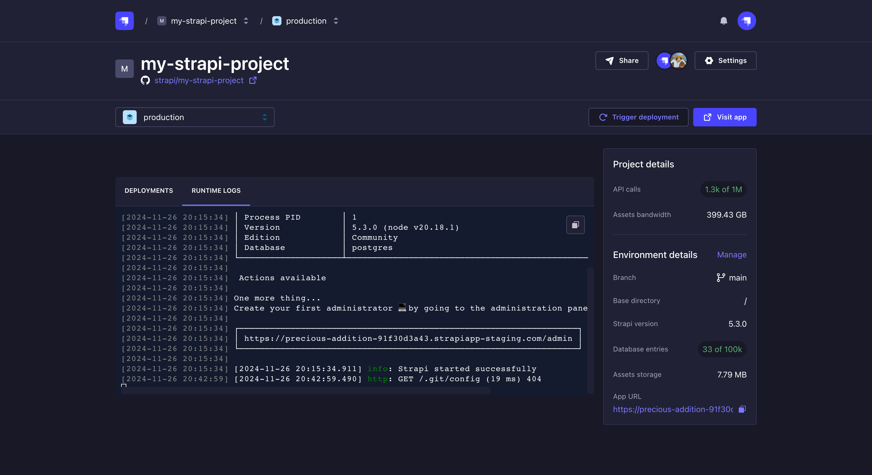 Runtime logs